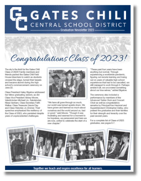  Graduation newsletter cover